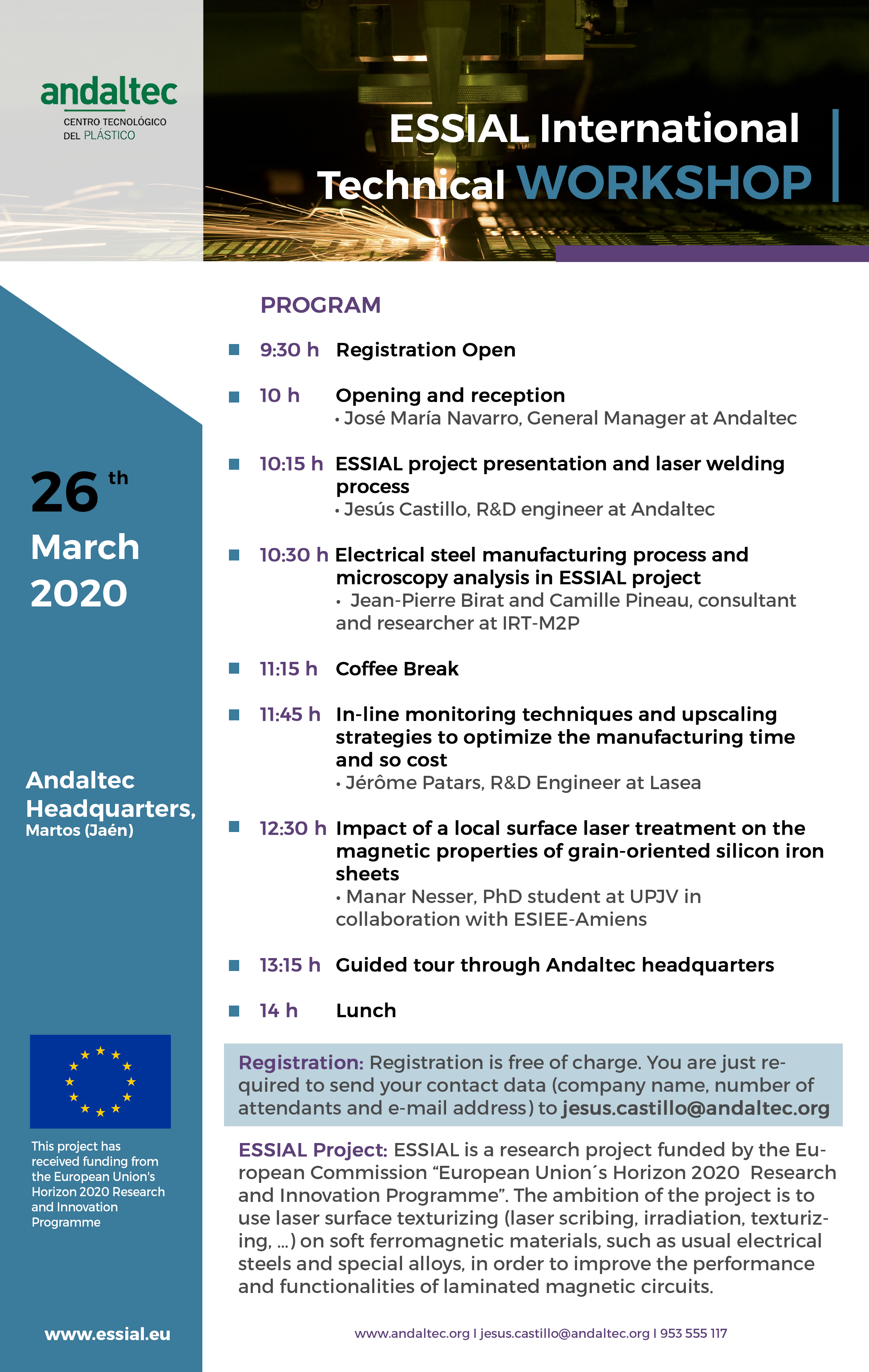 Programme - ESSIAL Technical Workshop